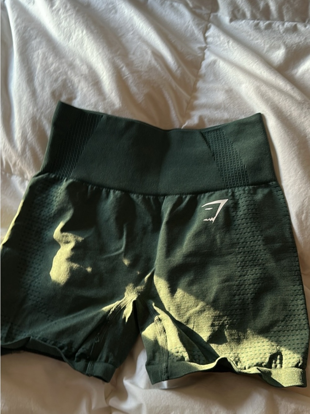 Gymshark Seamless High-Waist Bike Shorts in Dark Green